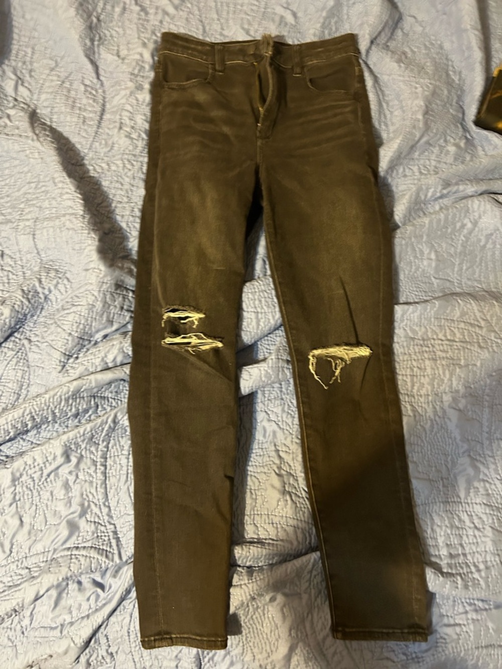 American Eagle Outfitters Brown Skinny Ripped Jeans